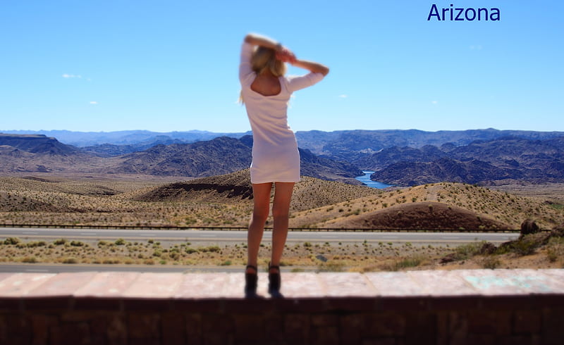Arizona, Pretty, Sexy, Desert, Summer, Girls, Blue Sky, Blonde, Heat, HD wallpaper