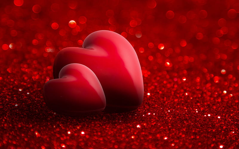 3d red heart, red bright background, corazones, love concepts, Valentines  Day, HD wallpaper | Peakpx