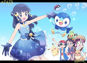 Anime Pokémon, Drifloon (Pokémon), Piplup (Pokémon), Dawn (Pokémon),  750x1334 Phone HD Wallpaper