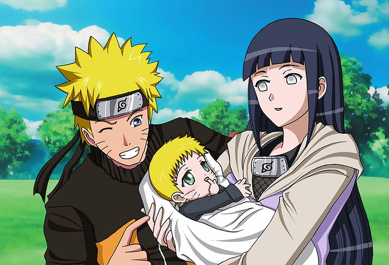 Para Naruto e Hinata com sua filha e filho, naruto dan hinata papel de  parede HD