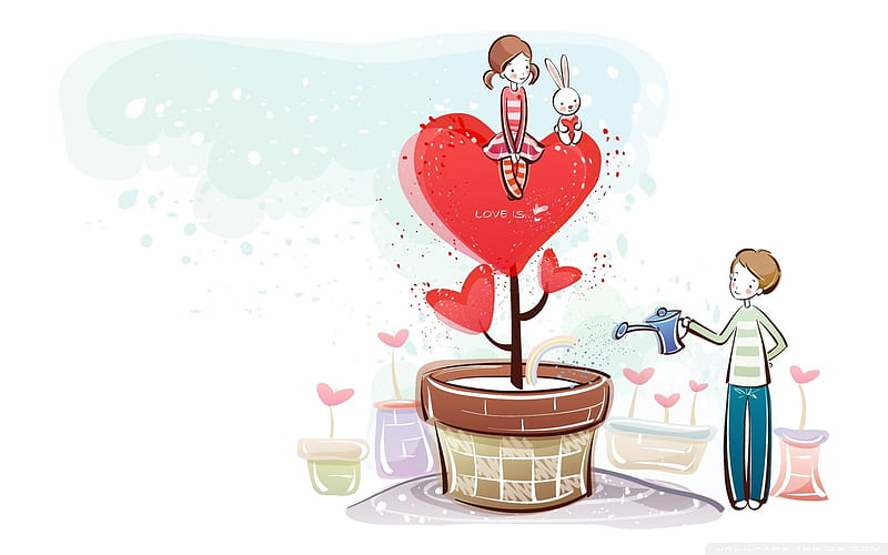 love tree-Romantic Valentines Day Vector, HD wallpaper