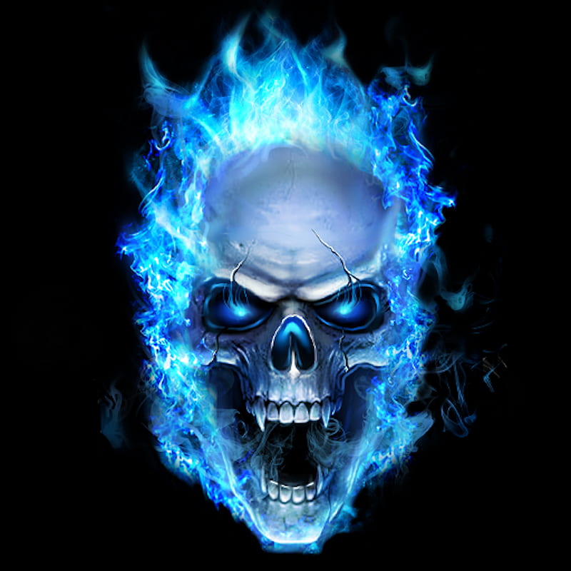Flaming skull, angry, HD phone wallpaper | Peakpx