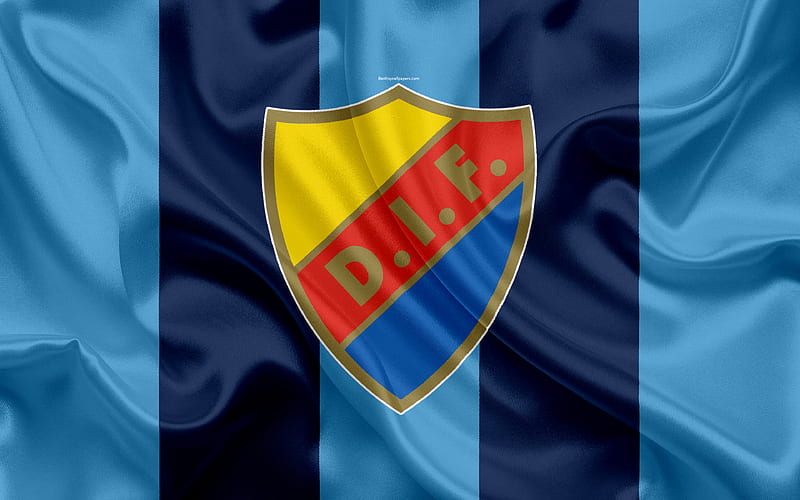 Djurgarden FC Swedish football club, Djurgarden logo, emblem, Allsvenskan, football, Stockholm, Sweden, silk flag, Swedish Football Championships, HD wallpaper