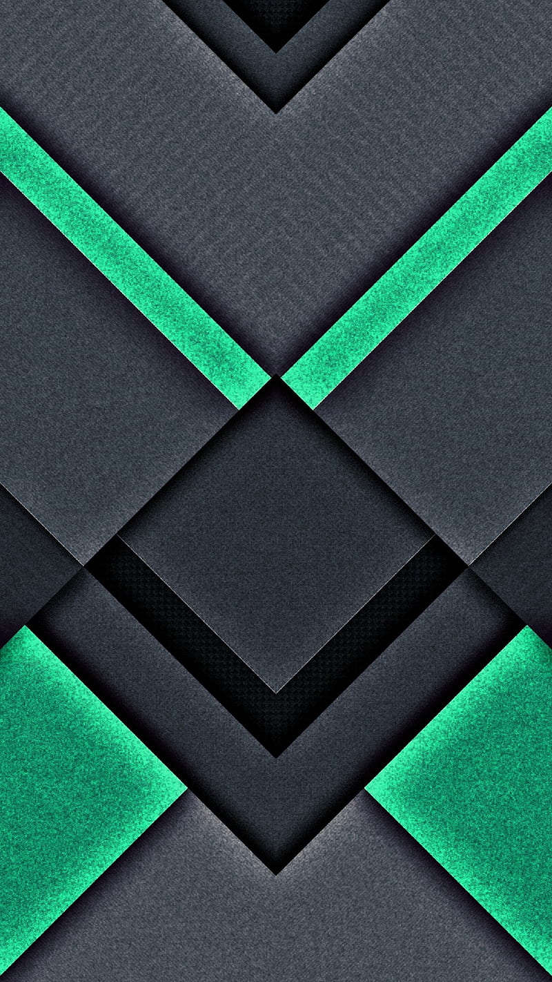 Material design 0346, abstract, amoled, flat, geometric, gray, green, iphone, neon, texture, HD phone wallpaper