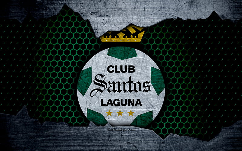 Santos Laguna logo, Liga MX, soccer, Primera Division, football club, Mexico, grunge, metal texture, Santos Laguna FC, HD wallpaper