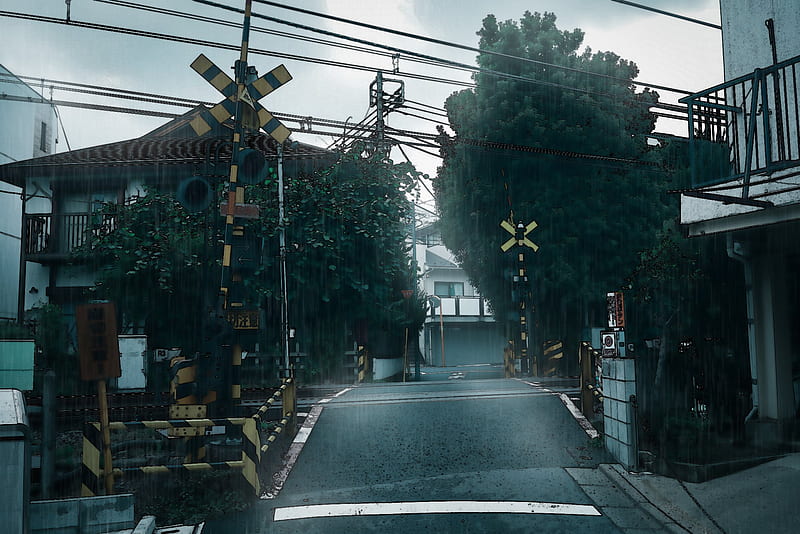 Alex Knight // AGK42 - Rainy days in Tokyo // #tokyo #anime #rain #japan / Twitter, Japan Suburbs, HD wallpaper