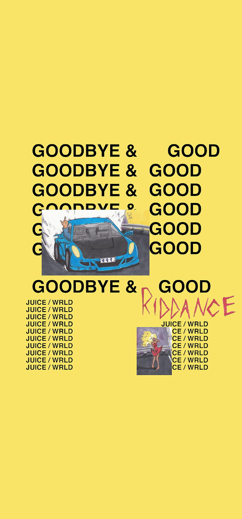 Juice Wrld GB&GR, Goodbye and Good Riddance, world, all girls are the same, car, album, Goodbye & Good Riddance, yellow, simpe, Juice wrld, dead, lucid dreams, HD phone wallpaper