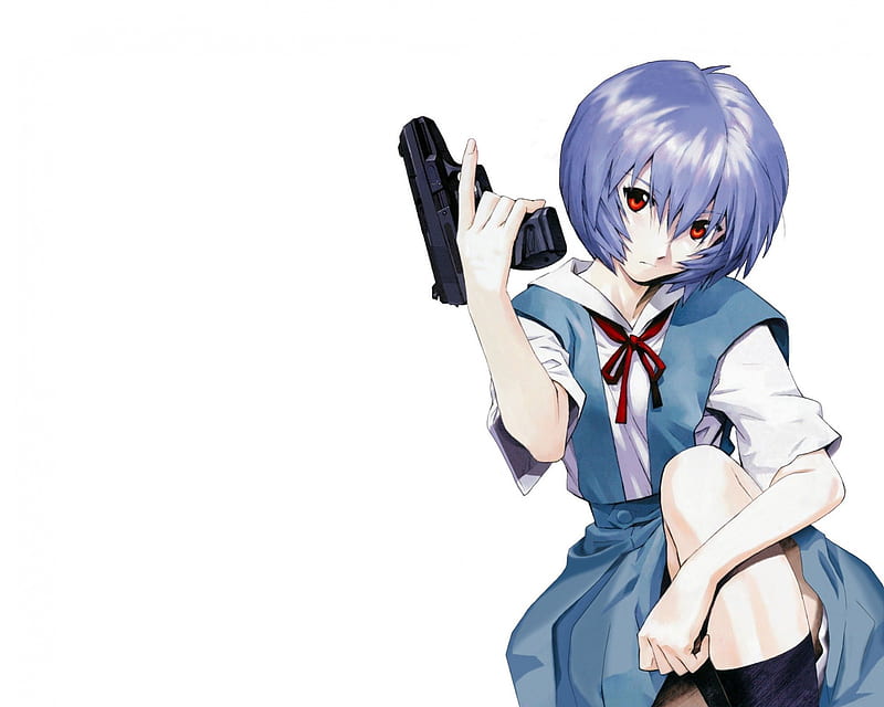 Ayanami Rei, angry, gun, rei, anime, neon, hot, anime girl, weapon, school  uniform, HD wallpaper | Peakpx