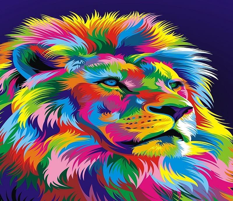 Para leona, colores, macho, arcoiris, león, Fondo de pantalla HD | Peakpx