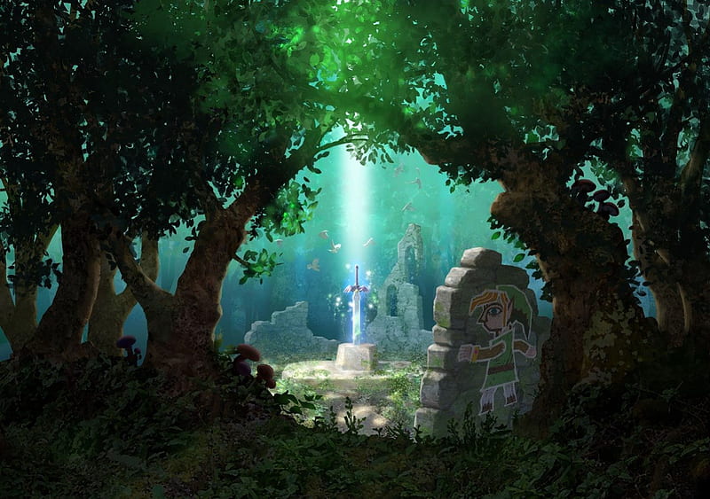 The Legend of Zelda: a link between worlds, king, Zelda, link, force, power, triforce, tri, courage, wisdom, HD wallpaper