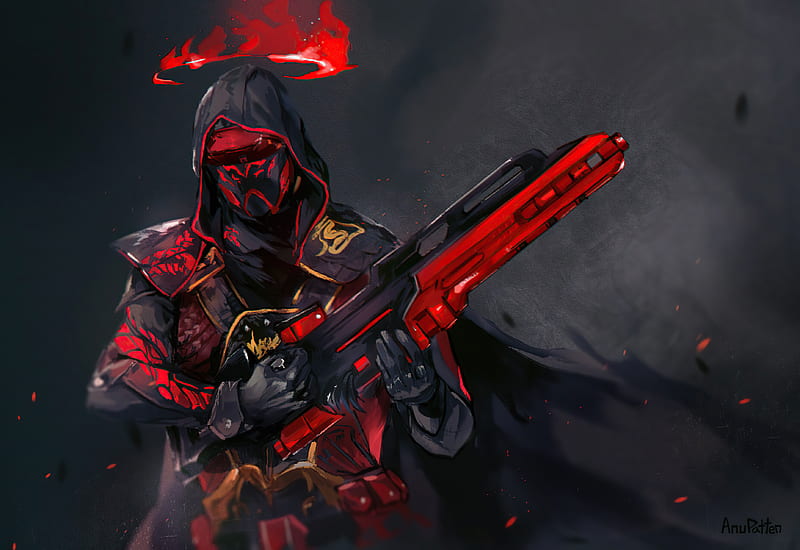 Scary Cyberpunk Warrior Illustration, HD wallpaper