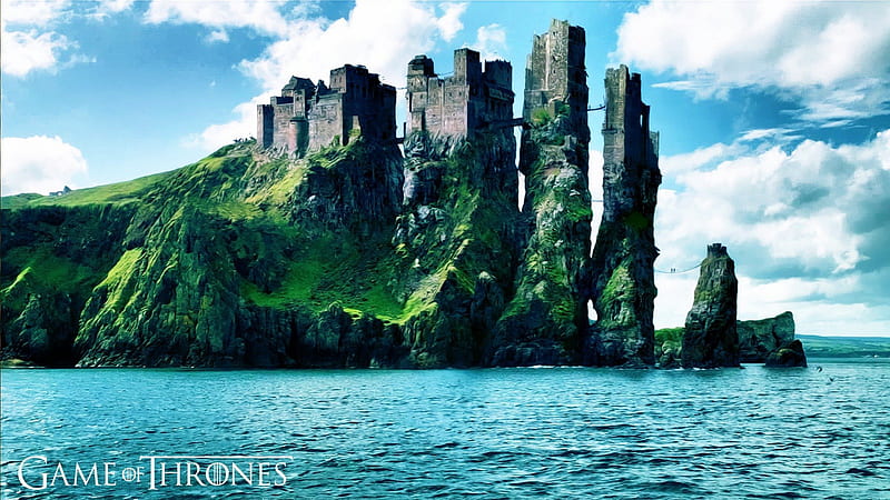Game of Thrones - Castle Pyke, house, greyjoy, westeros, game of thrones, iron islands, sea show, tv show tv series, House Greyjoy, super, ocean, pyke, george r r martin, a song of ice and fire, hbo, casle pyke, medieval, entertainment, skyphoenixx1, great, HD wallpaper
