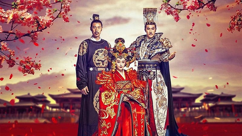 Empress of China 2014, empress if china, empress of china, man, poster, actor, girl, actress, woman, tv series, red, HD wallpaper