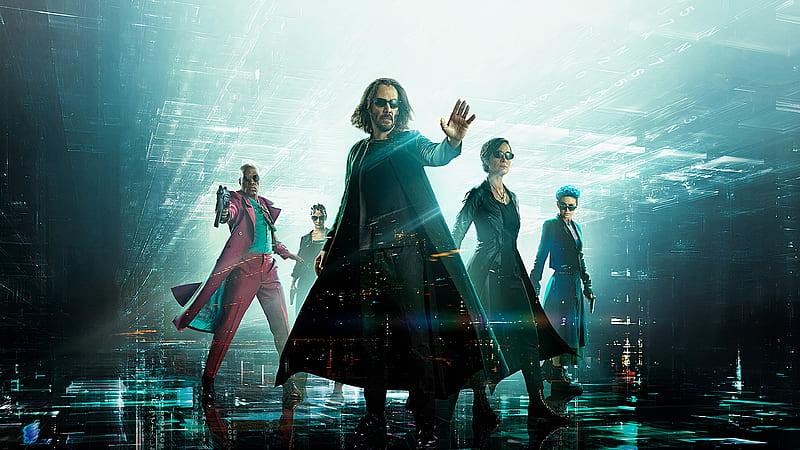 Movie, The Matrix Resurrections, Keanu Reeves , Neo (The Matrix) , Carrie‑Anne Moss , Trinity (The Matrix) , Yahya Abdul-Mateen II , Morpheus (The Matrix), HD wallpaper