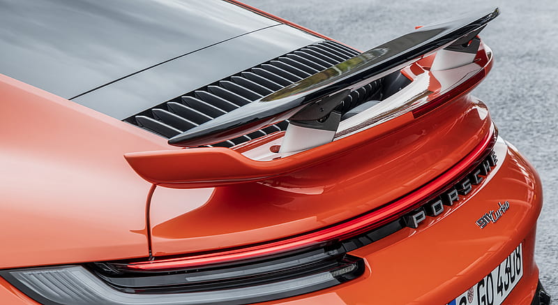 2021 Porsche 911 Turbo (Color: Lava Orange) - Spoiler , car, HD wallpaper