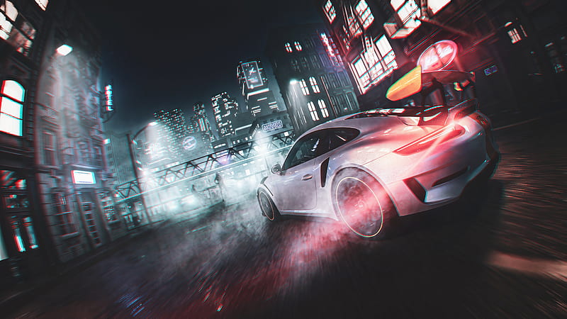 Nfs 2022 Drifting In CIty Porsche , need-for-speed, drifting-cars, games, 2022-cars, cars, HD wallpaper