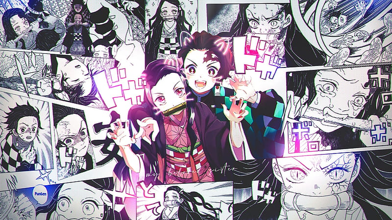 Nezuko and Tanjirou Manga, HD wallpaper
