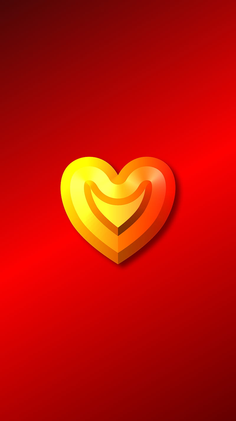 Valentine’s Badge, golden, heart, i love you, love, metallic, red, symbol, valentine, yellow, HD phone wallpaper