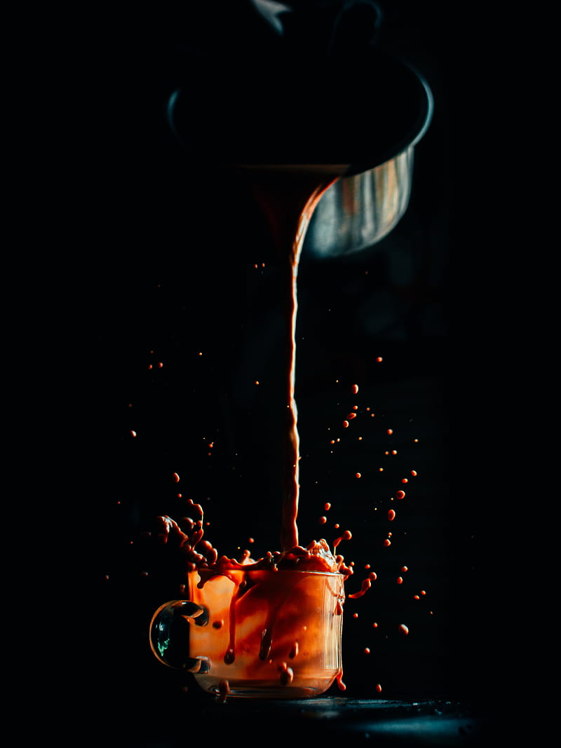 cup, coffee, drink, splash, dark, HD phone wallpaper