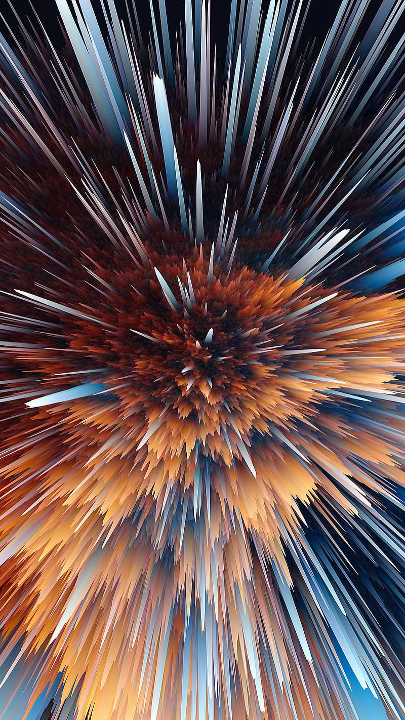 Explosion, abstract, lines, zoom out, HD phone wallpaper