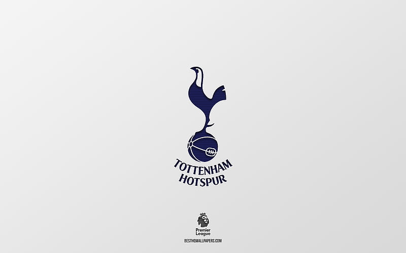 Tottenham Hotspur FC, white background, English football team, Tottenham Hotspur FC emblem, Premier League, England, football, Tottenham Hotspur FC logo, HD wallpaper