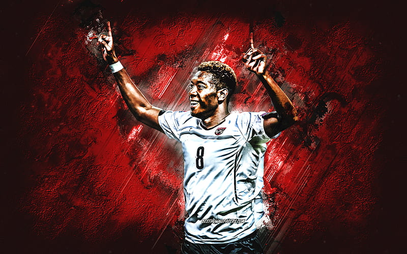 David Alaba, Austria national football team, Austrian football player, portrait, red stone background, football, Austria, HD wallpaper
