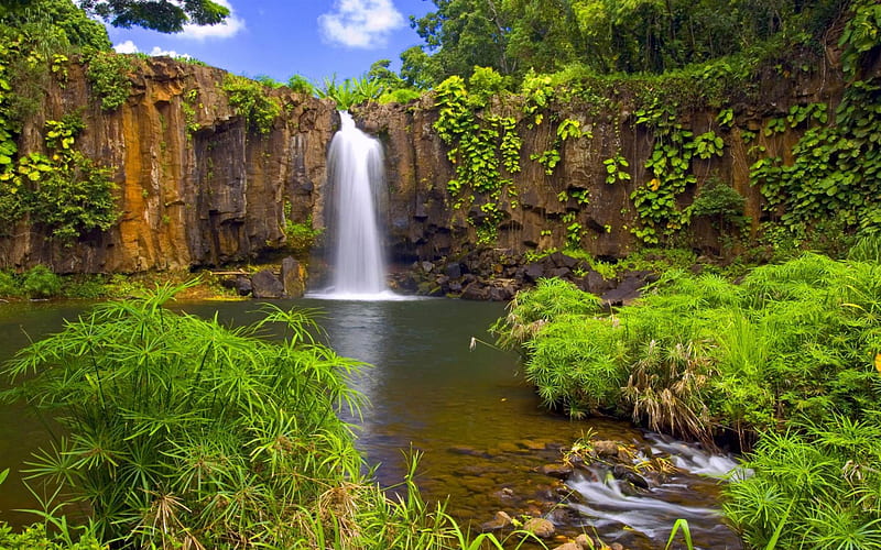 hidden falls-The worlds most beautiful waterfall landscape, HD wallpaper