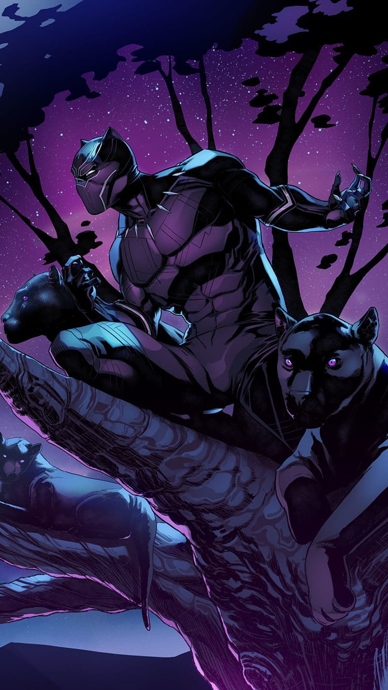 Pantera Negra, black, character, movie, panther, HD phone wallpaper