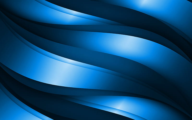 blue 3D waves, abstract waves patterns, waves backgrounds, 3D waves, blue wavy background, 3D waves textures, wavy textures, background with waves, HD wallpaper