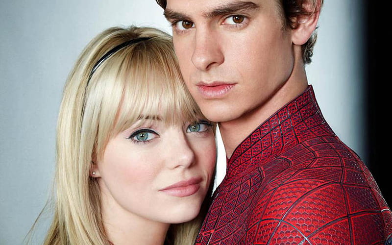 Emma Stone and Andrew Garfield, andrew garfield, gwen stacy, the amazing spider-man, peter parker, emma stone, HD wallpaper