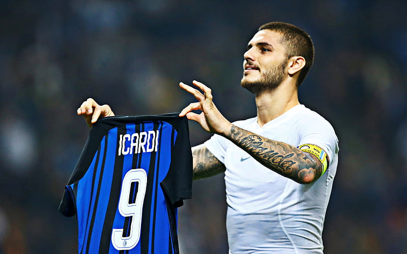 Mauro Icardi, Inter Milan FC, Argentinian footballer, Internazionale FC, T-shirt, Seria A, Italy, HD wallpaper