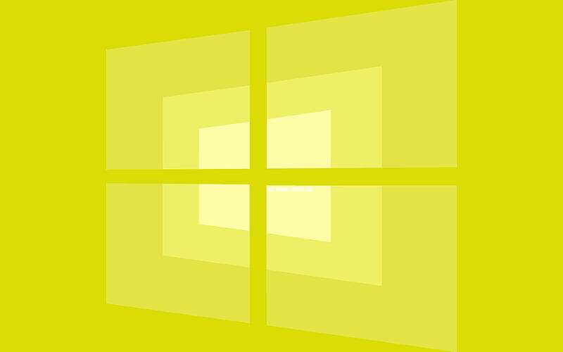 Windows 10 yellow logo, minimal, OS, yellow background, creative, brands, Windows 10 logo, artwork, Windows 10, HD wallpaper