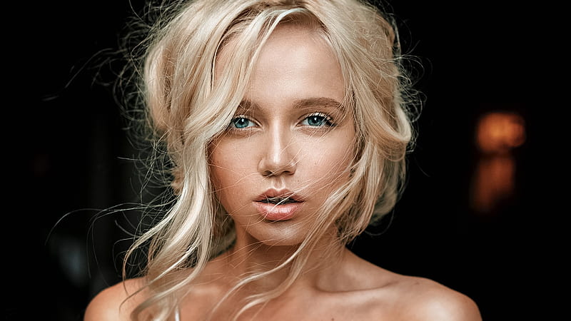 Maria Popova, Blonde, Russian model, Face, Beauty, HD wallpaper