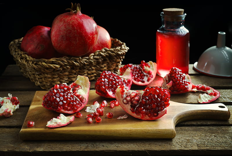 Fruits, Pomegranate, Fruit, Still Life, HD wallpaper