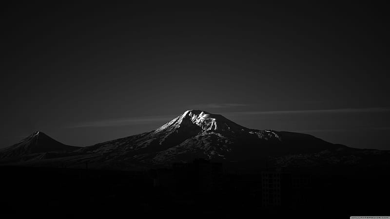 Mountain, black, sky, HD wallpaper