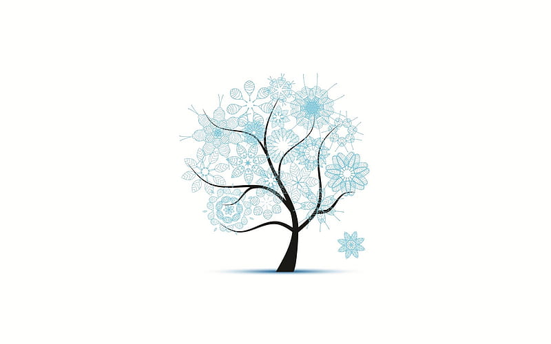 snow, Minimalistic, Trees, Simple, Background, White, Background / and Mobile Background, HD wallpaper