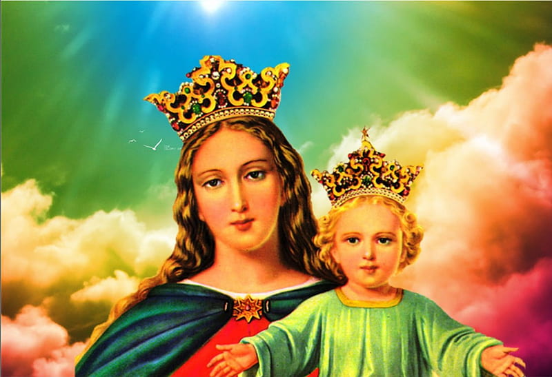Maria Auxiliadora, christ, jesus, virgin, mary, mother, HD wallpaper