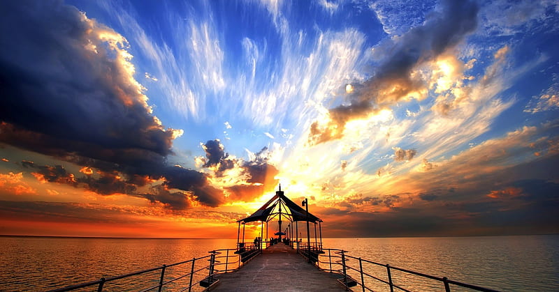 Gorgeous Sunset From The Pier, HD wallpaper