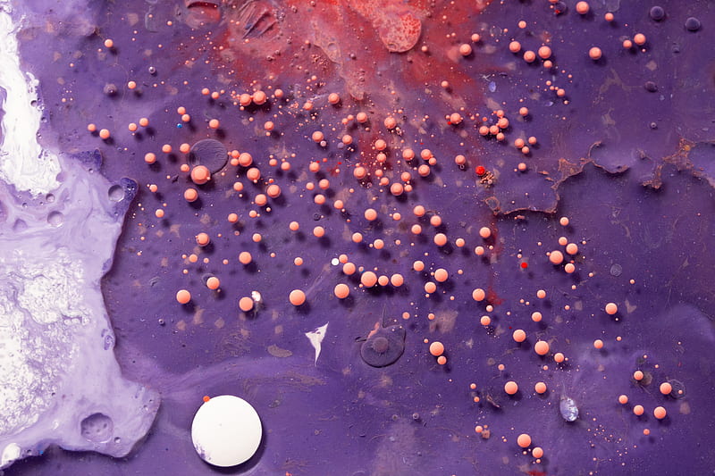 balls, paint, liquid, purple, volume, HD wallpaper