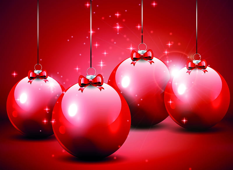 Christmas Balls, red, pretty, holidays, bonito, magic, red ball, xmas