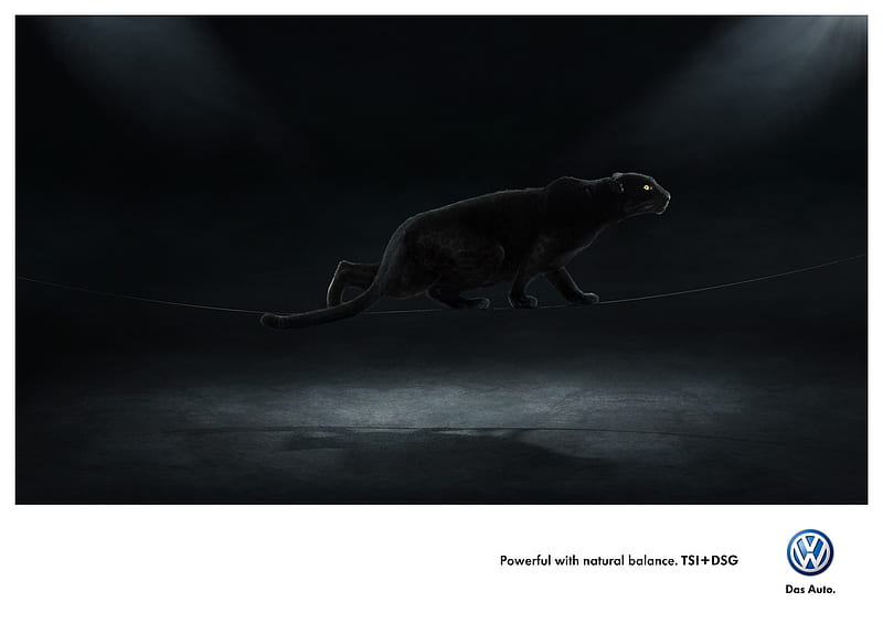 Volkswagen Panther, leopard, volkswagen, black, comercial, announcement, funny, panther, advertisement, HD wallpaper