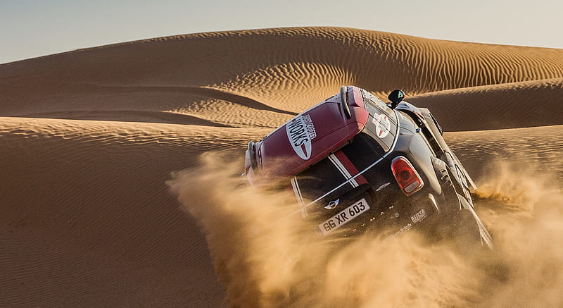 2017 MINI Countryman John Cooper Works Rally - In a Desert - Rear , car, HD wallpaper