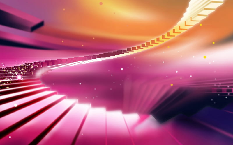 Pink Spirals, grade, orange, scarlet, yellow, escadas, clouds, afternoon, nice, fantasy, lightness, bright, art, brightness, sky, abstract, cool, purple, front step, digital, awesome, violet, hop, spirals, stairway, white, red, colorful, stairs, bonito, staircase, smoke, pink, light, blue, night, stars, amazing, footstep, colors, ladder, stile, degree, degraus, step, scarlat, HD wallpaper