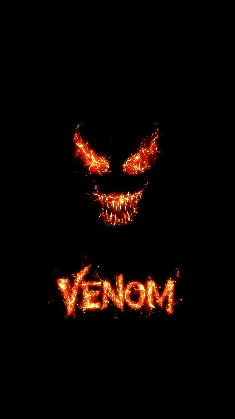 Venom, fire, marvel, red, super, HD phone wallpaper