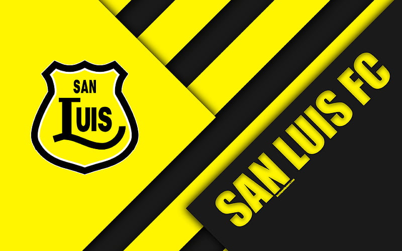 San Luis FC, San Luis de Quillota Chilean football club, material design, yellow black abstraction, logo, emblem, Kilot, Chile, Chilean Primera Division, football, HD wallpaper