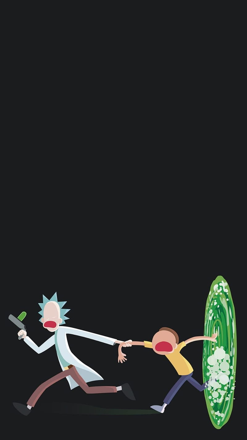 Rick and Morty Portal Gun Wallpaper iPhone Phone 4K #9250e