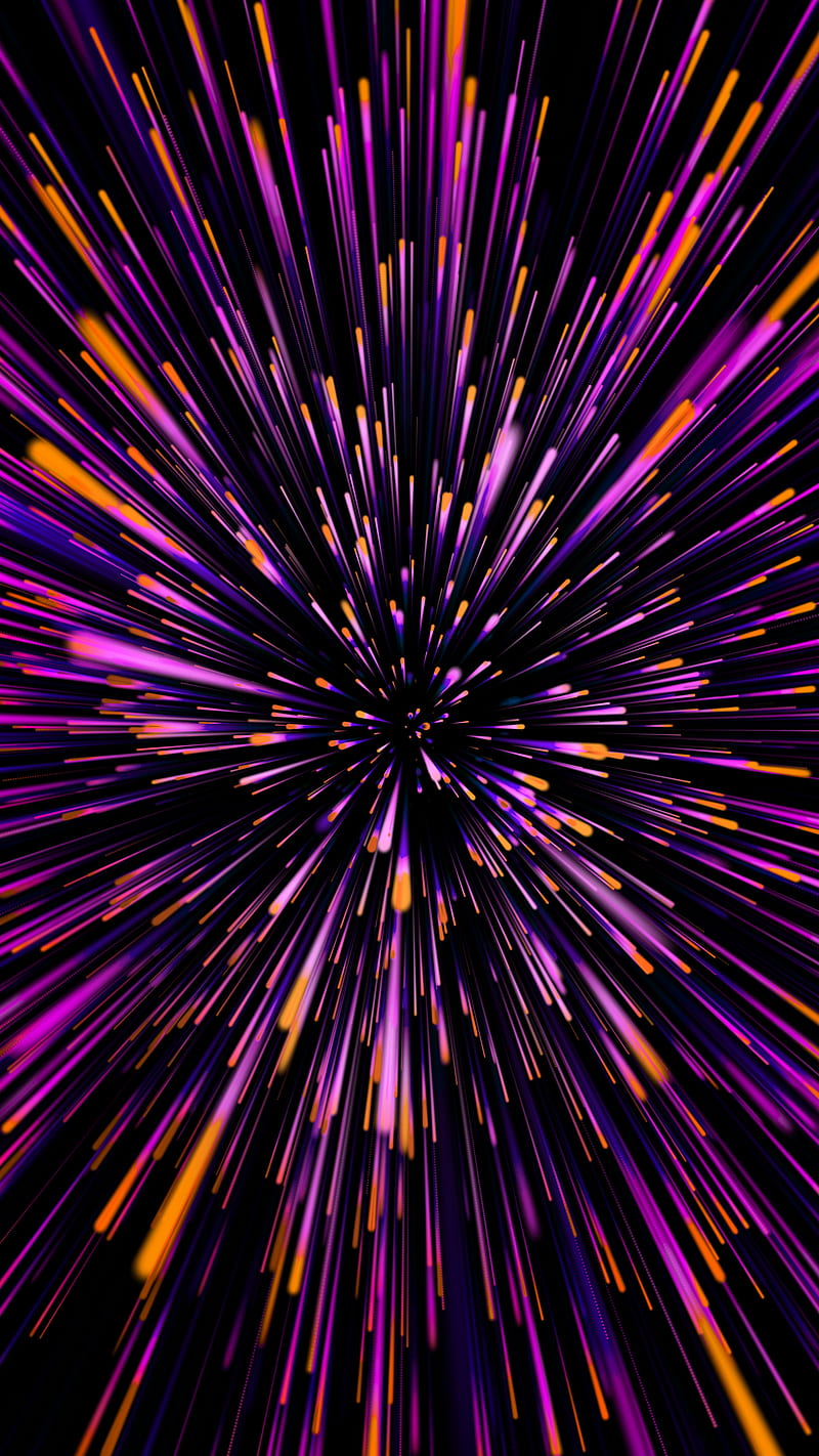 Stellar Lines, Electric, abstract, amoled, oled, particles, purple, vibrant, HD phone wallpaper