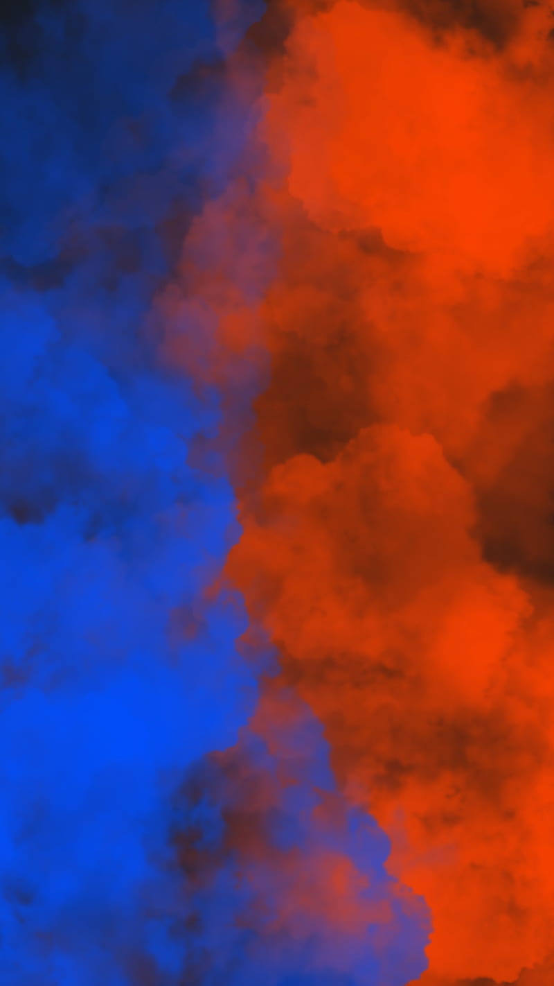 Blue And Red, FMYury, abstract, cloud, clouds, cold, colorful, colors, fog, fogs, gradient, hot, mist, mosts, opposite, smoke, steam, steams, HD phone wallpaper