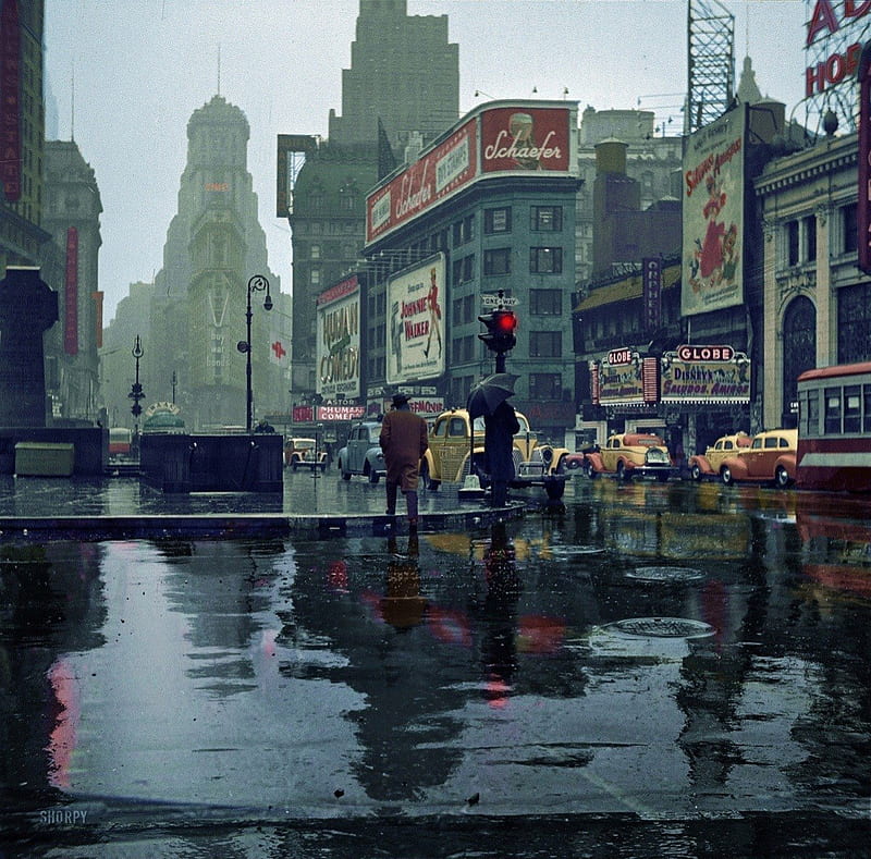 Times Square - New York (1943), Cities, New York, USA, Times Square, HD wallpaper