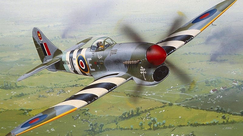 Military, Warplane, Hawker Tempest, HD wallpaper